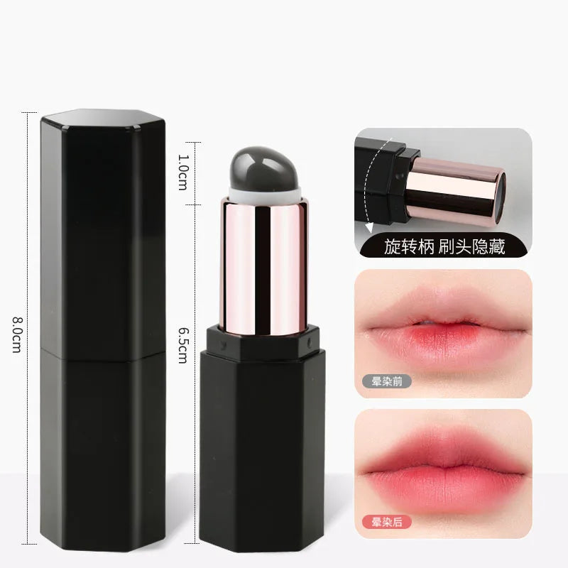 Retractable Silicone Lip Brush with Lid – Lipstick & Concealer Silicone Lip Brush P3 Black