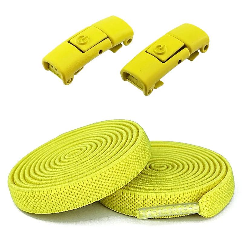 Elastic No-Tie Shoelaces Press Lock – Kids & Adults 8mm Flat Elastic Shoelaces P3 YW