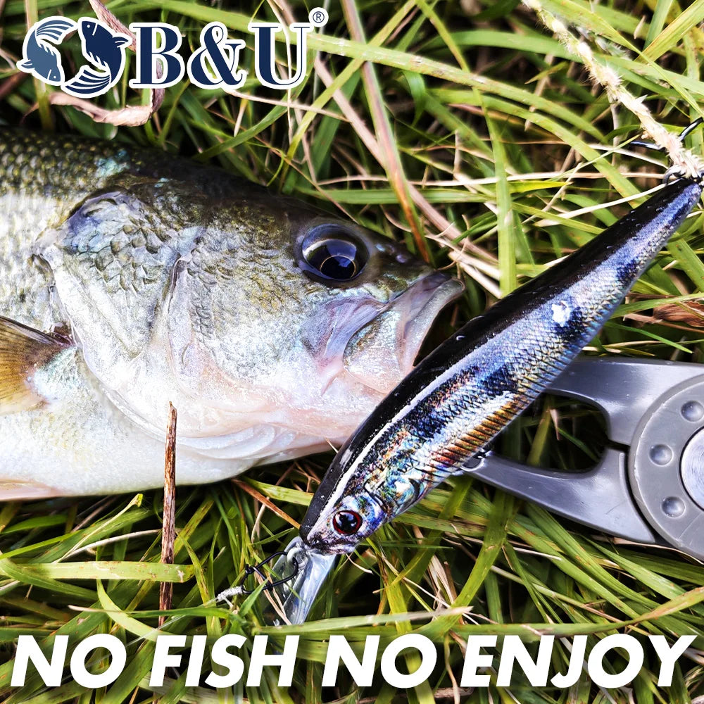B&U Slow Floating Minnow Jerkbait – Pike Perch Chub Lure Hard Fishing Lure P3