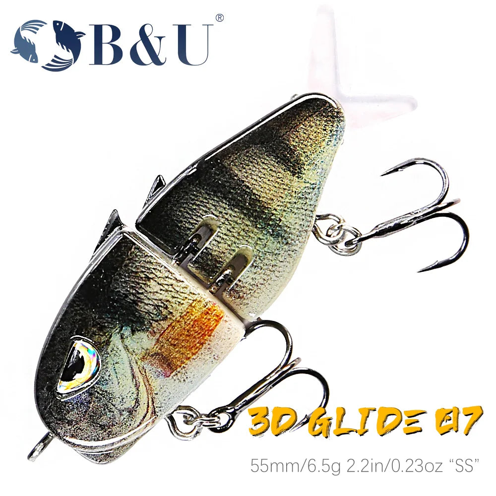 B&U 55mm Slow Sinking Jerkbait – Pike Bass Trout Swimbait Jerkbait Fishing Lure P3