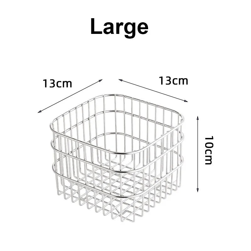 Stainless Steel Cosmetic Organizer | Makeup Brush Storage Basket Cosmetic Organizer P3 L