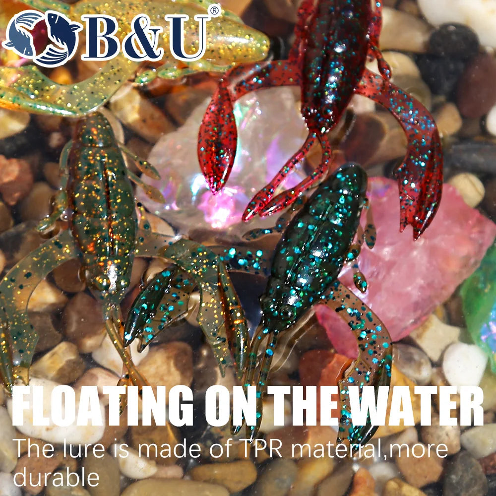 B&U Floating Soft Baits – Crayfish & Shrimp Lures for Bass Soft Fishing Lure P3