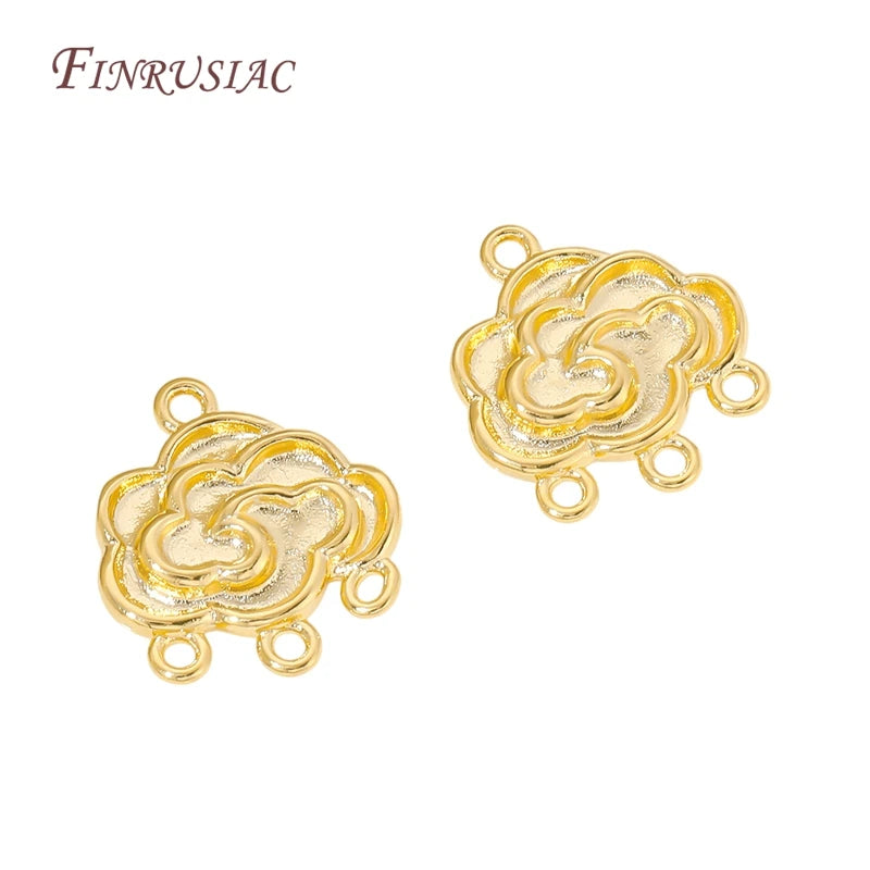 18K Gold Plated Cloud 4-Hole Connector | DIY Jewelry Findings Jewelry Connector Finding P3