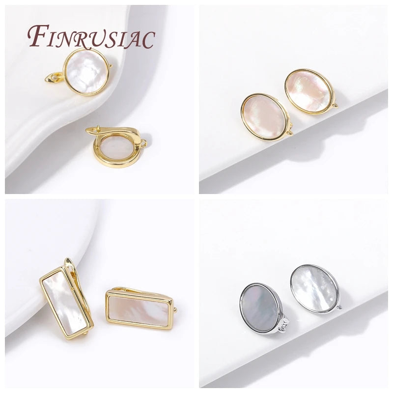 18K Gold Plated Shell Earring Hooks & Clasps | DIY Jewelry Findings Earring Jewelry Findings P3