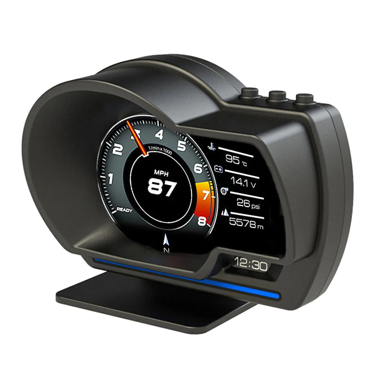 Digital HUD OBD2 GPS Speedometer – Turbo RPM Alarm Display OBD2 HUD Display P3