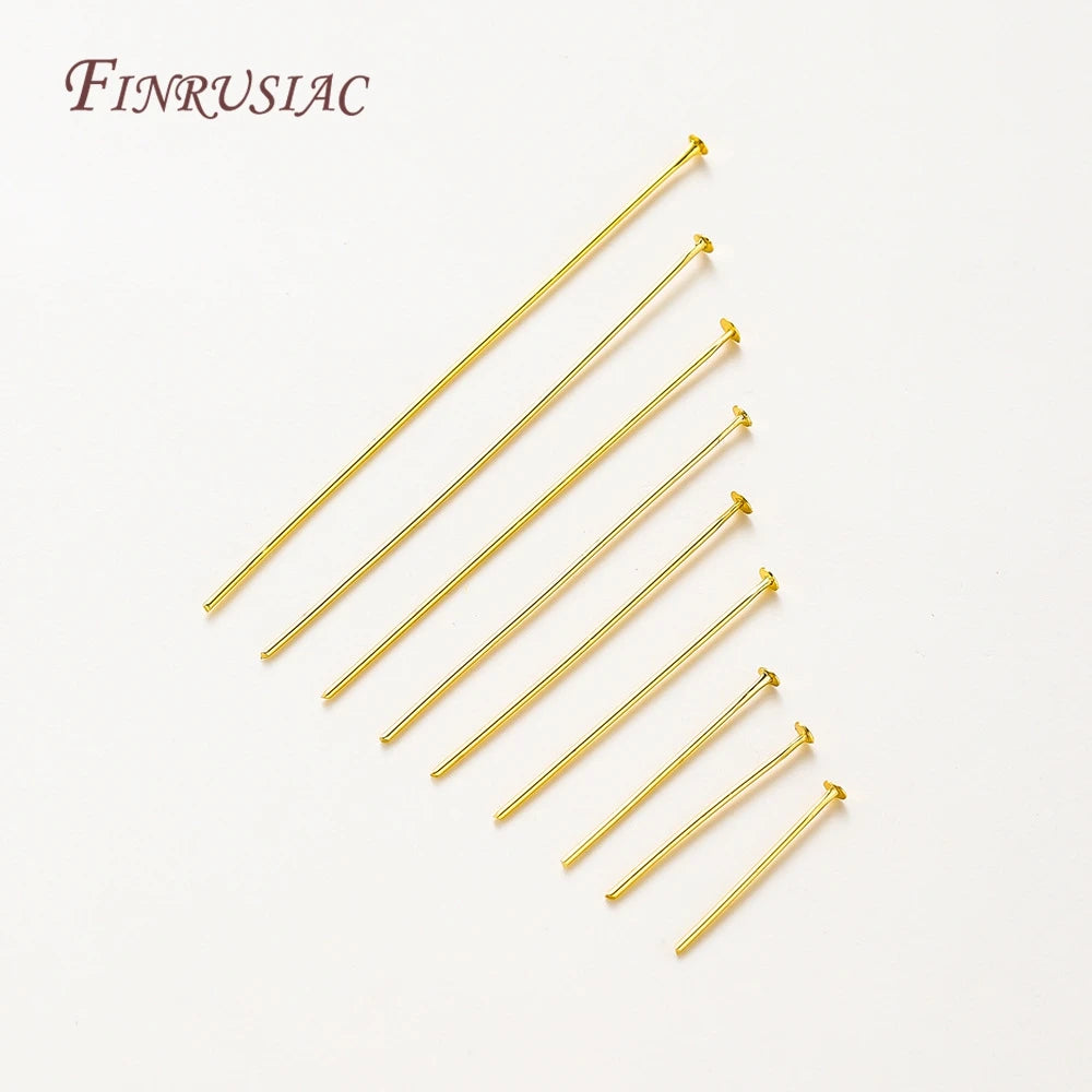 50Pcs 18K Gold Plated Flat Head Pins for DIY Jewelry Making Jewelry Making Pins P3