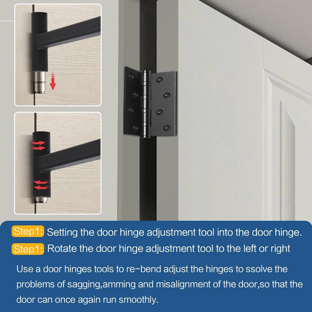Heavy Duty Door Hinge Adjustment Tool – Alignment Spanner & Wrench Door Hinge Tool P3