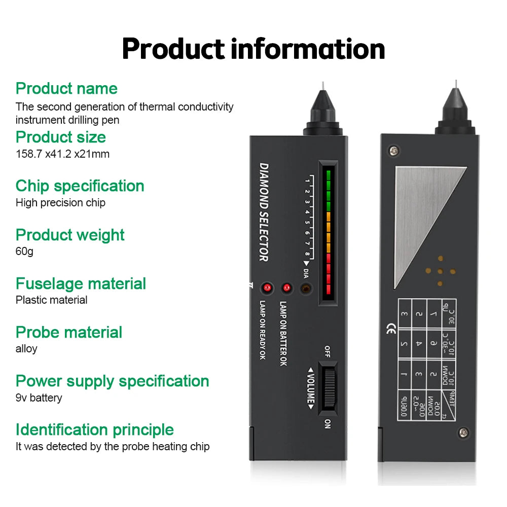Gaqqee Diamond Tester – Thermal Conductivity Gem Authenticator Gem Authentication Tester P3