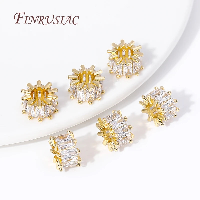 18K Gold Plated Crystal Round Spacer Beads – DIY Jewelry Jewelry Making Beads P3