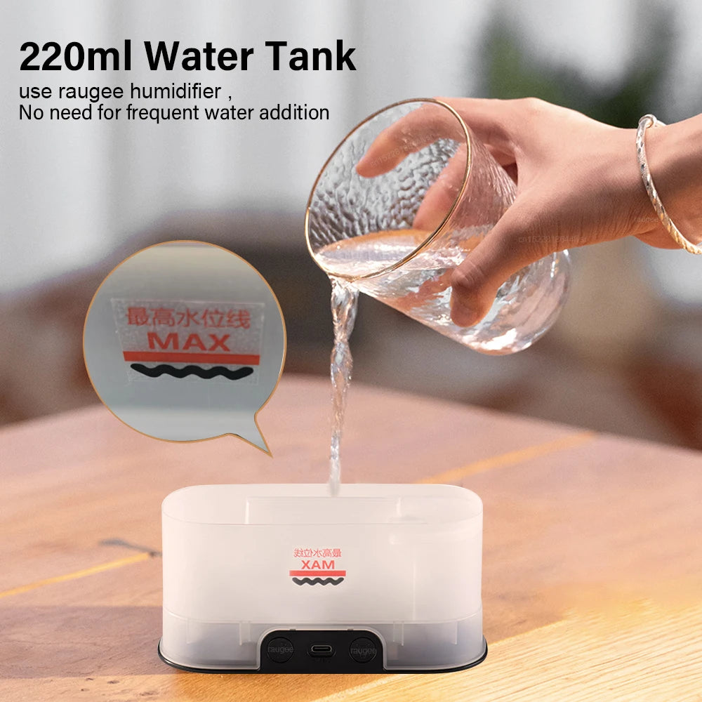 Raugee Flame Aroma Diffuser – USB Mini Humidifier Night Light Aroma Diffuser Humidifier P3