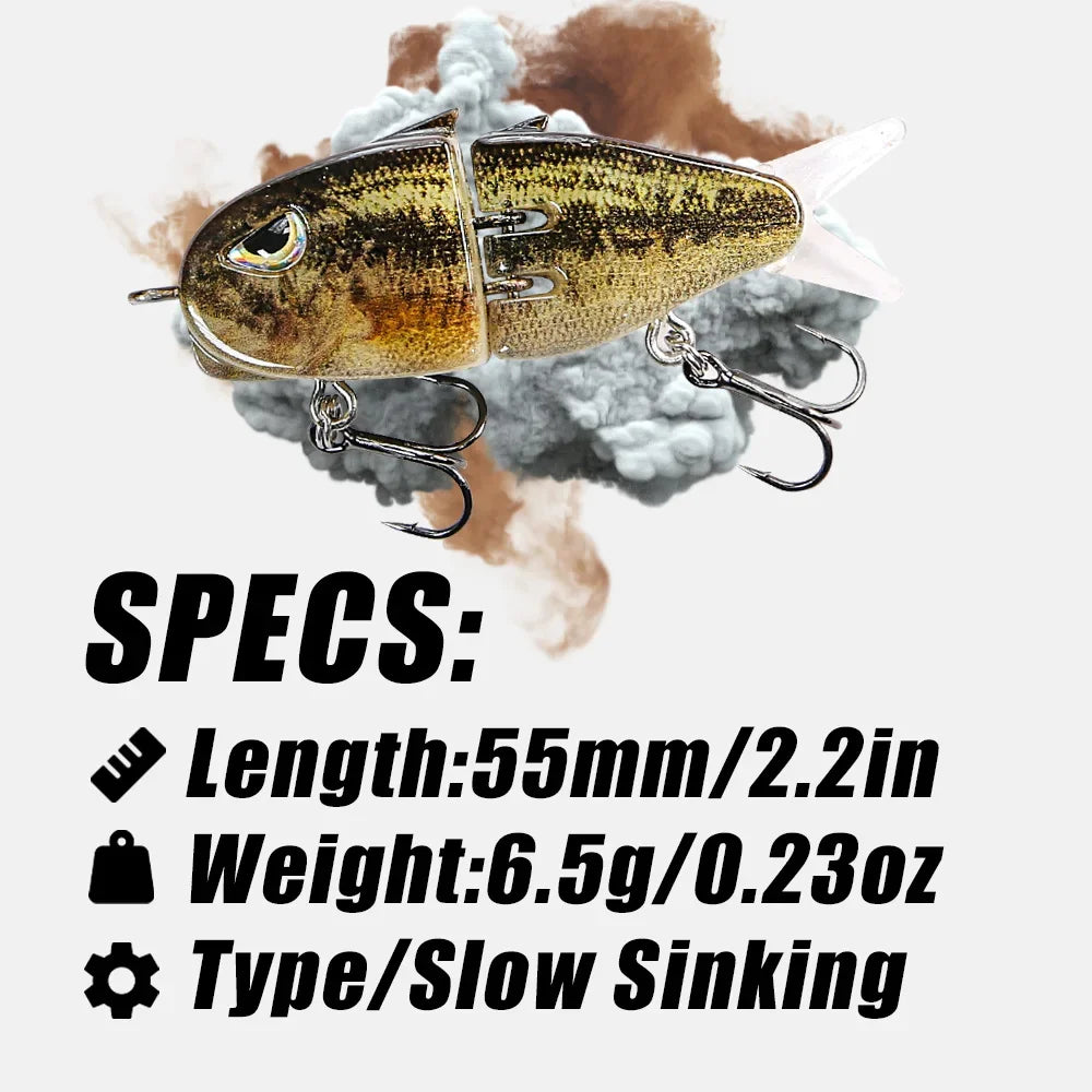 B&U 55mm Slow Sinking Jerkbait – Pike Bass Trout Swimbait Jerkbait Fishing Lure P3
