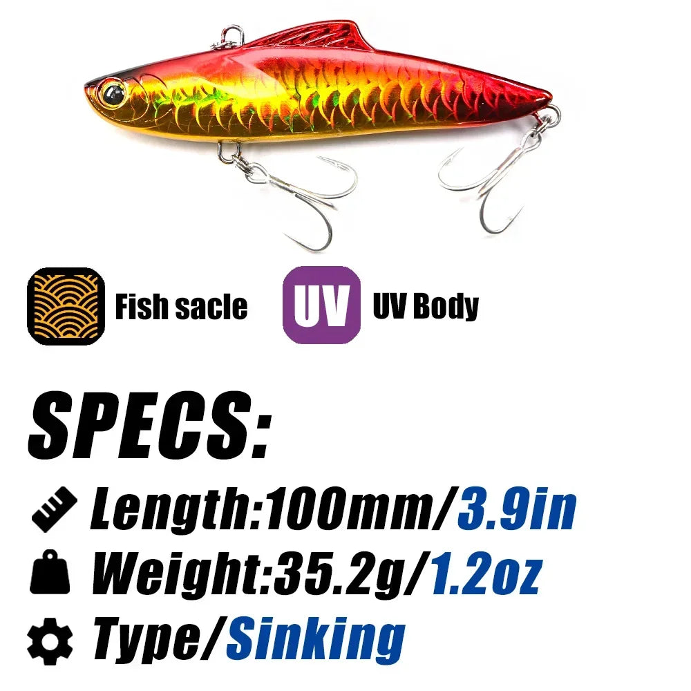 B&U 100mm Vibration Blade Lure – Bass Pike Saltwater Sinking Vibration Blade Lure P3
