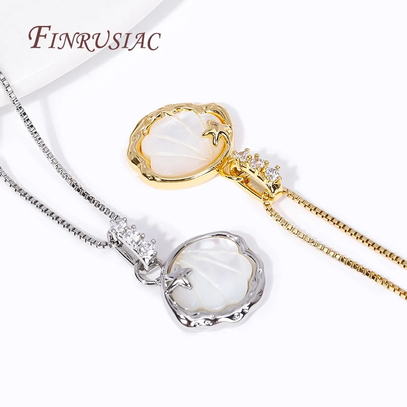 18K Gold Plated Zircon Shell Star Pendant Charm | DIY Jewelry Jewelry Pendant Charm P3