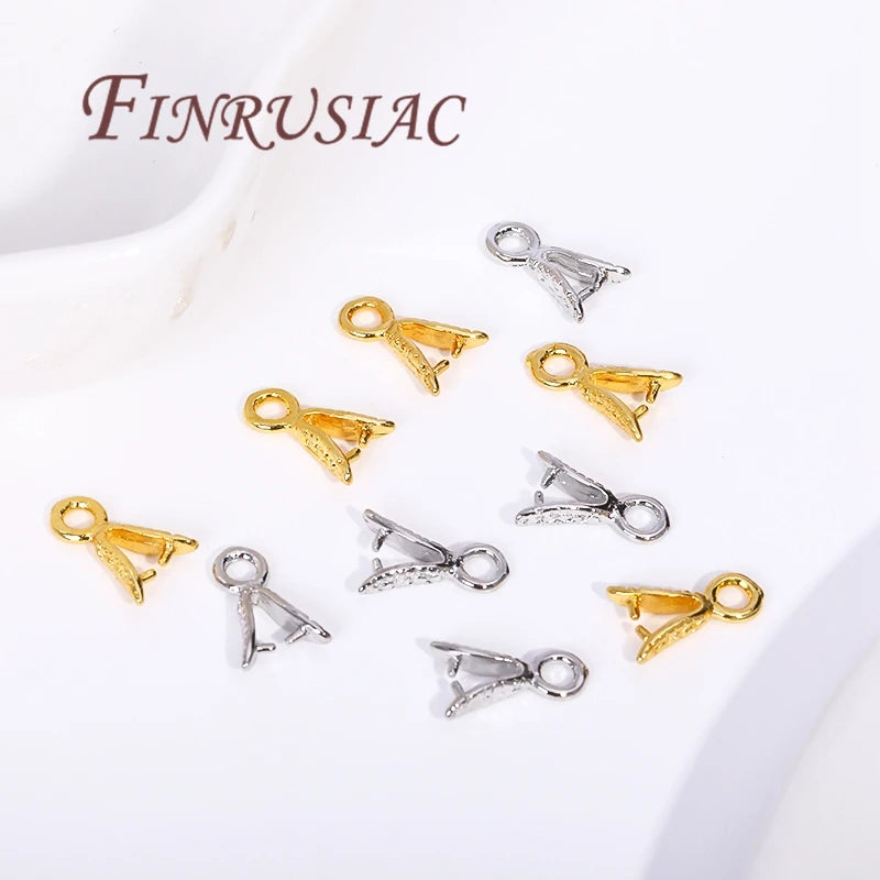 18K Gold Plated Pendant Bail Clasp Connectors – 5/10 Pcs Jewelry Bail Connectors P3