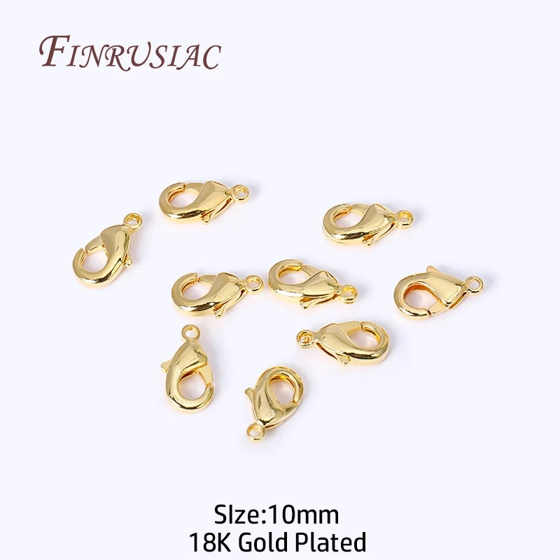 18K Gold Plated Lobster Clasps 10mm/12mm – DIY Jewelry Findings Jewelry Clasps P3 18K Real Gold Plated 30 Pieces