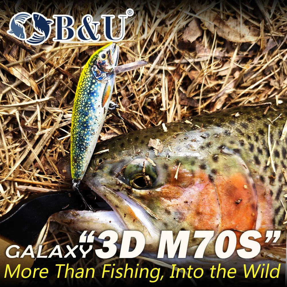 B&U Sinking Minnow Lure – 3D Hard Bait Bass Trout Pike Fishing Hard Bait P3