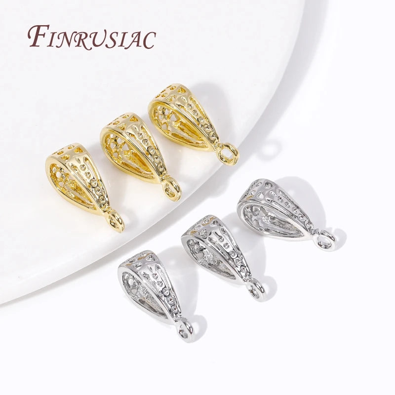 18K Gold Plated Brass Droplet Pendant Bail Connector – DIY Jewelry Pendant Bail Connector P3