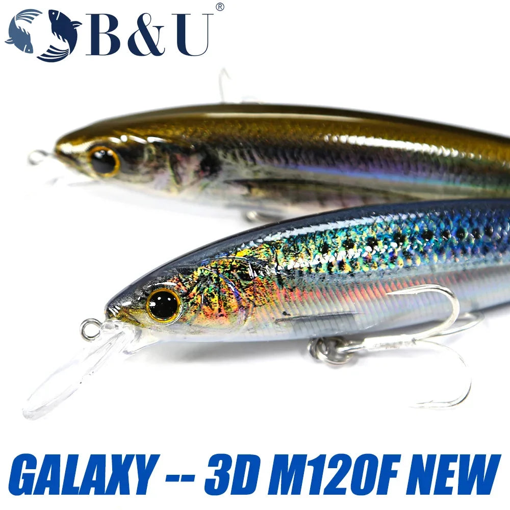 B&U Floating Minnow Saltwater Lure – Crankbait Wobbler Bass Fishing Lure P3