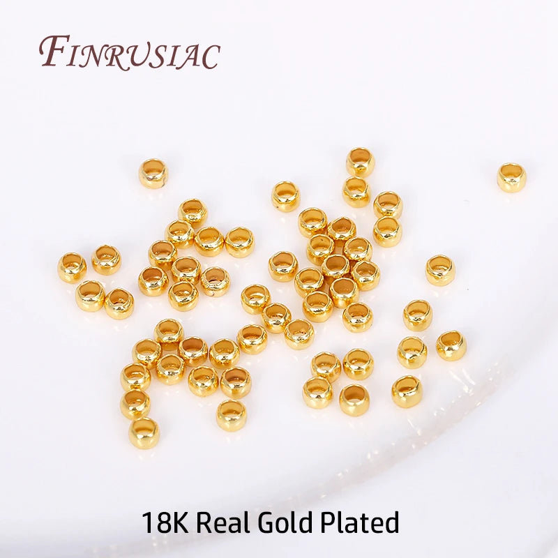 14K/18K Gold Plated Round Crimp Beads 2mm 2.5mm 3mm | DIY Jewelry Jewelry Crimp Beads P3 18K Real Gold Plated 2mm-100pcs