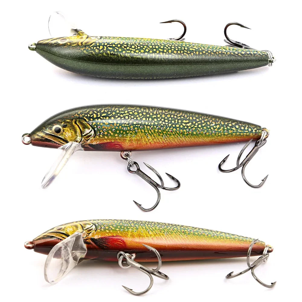 B&U 80mm Sinking Minnow Jerkbait – Bass Pike Perch Trout Lure Sinking Minnow Lure P3