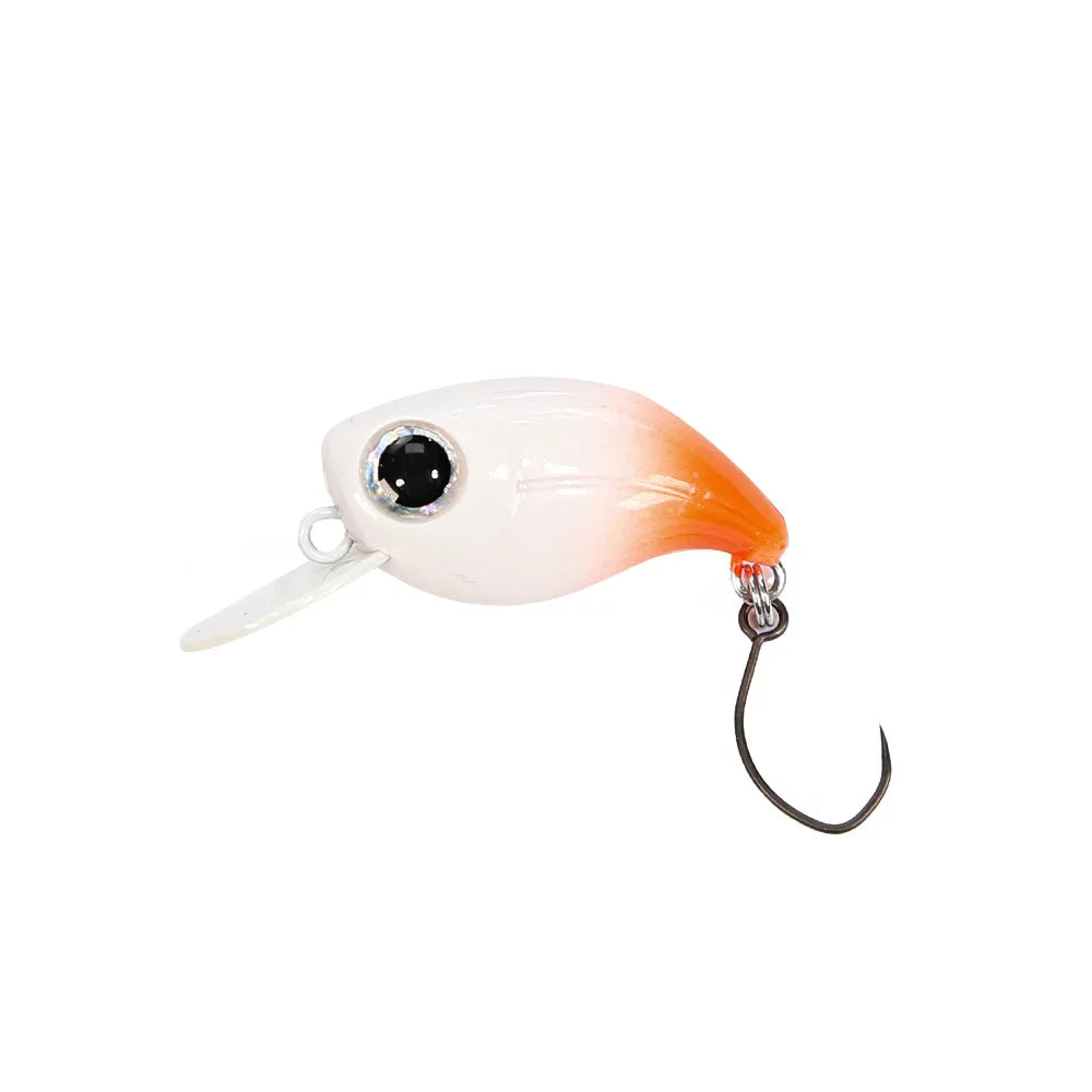 B&U Mini Crankbait Wobbler – Trout Minnow Freshwater Fishing Lure Crankbait Fishing Lure P3 white orange 1pc-25mm-1.9g