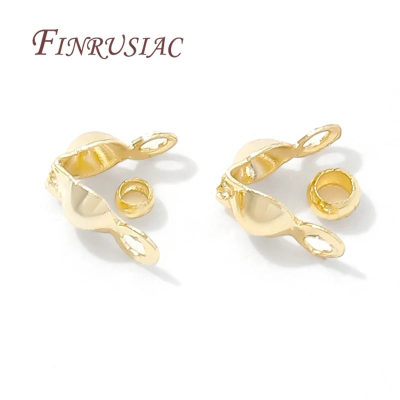 100pcs 18K Gold Plated Crimp Beads & Connector Clasps – DIY Jewelry Jewelry Making Findings P3