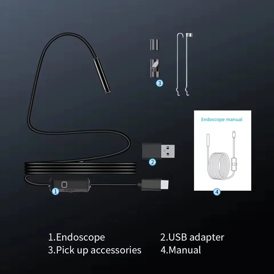 7mm USB-C Borescope Inspection Camera | IP67 | 6 LED | Android Borescope Inspection Camera P3