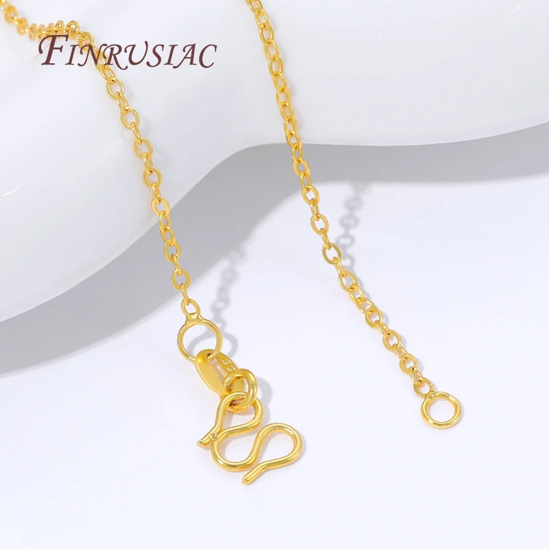 18K Gold Plated O Link Chain Necklace 45cm | DIY Jewelry 2/4/6pc Gold Chain Necklace P3