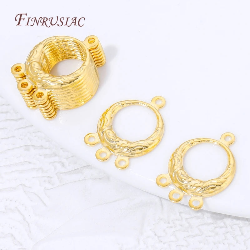 18K Gold Plated Brass Round Multi-Loop Connectors | DIY Jewelry Jewelry Making Findings P3