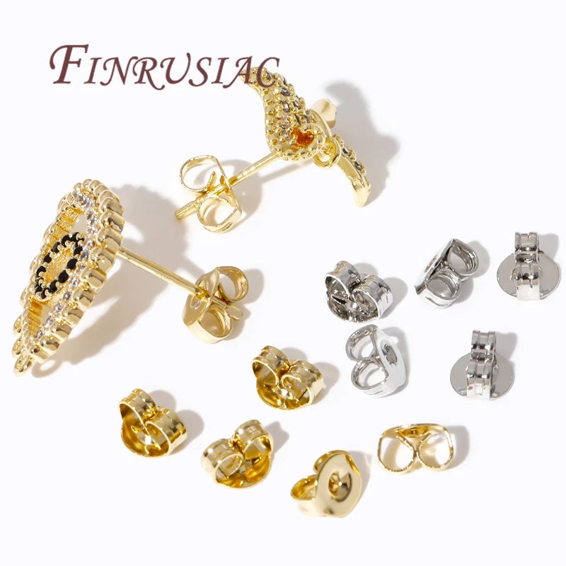 50-Pack 14K Gold Plated Earring Backs – Stud Locking Stoppers Earring Backs Findings P3