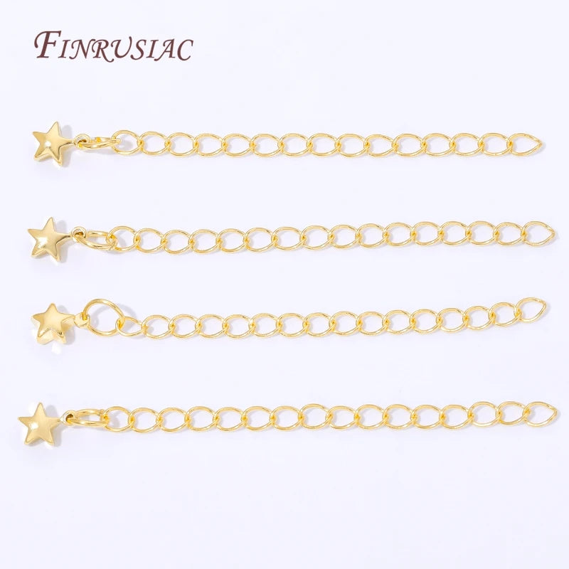 18K Gold Plated Star Chain Extender – Oval Cable Extension Jewelry Chain Extender P3