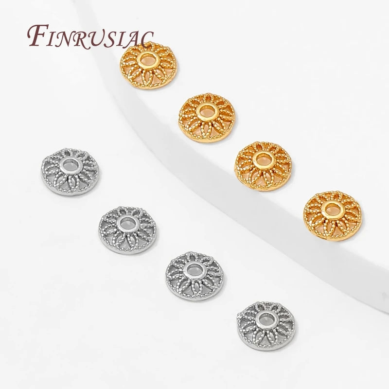 18K Gold Plated Round Bead End Caps 6mm – DIY Jewelry Findings Jewelry Making Findings P3