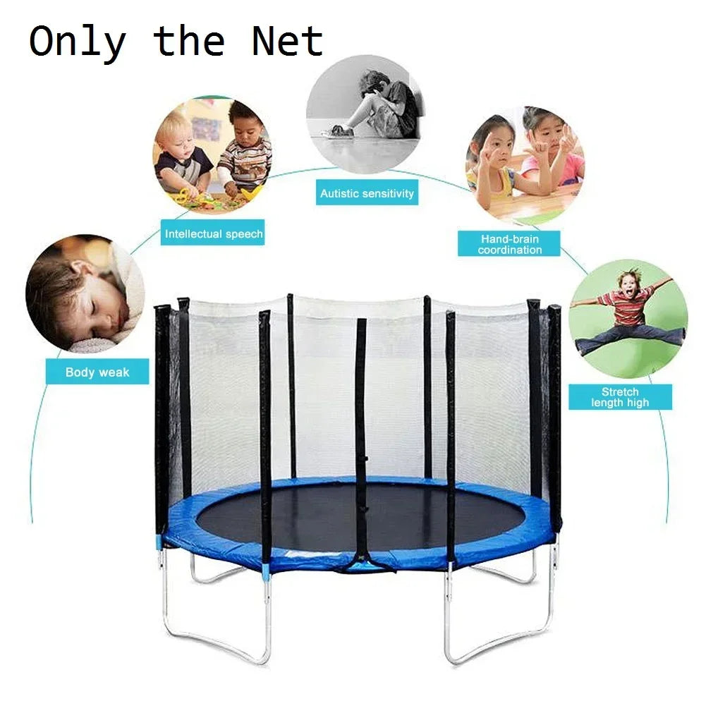 Trampoline Safety Net Replacement 4–8 ft | 6 Poles PE Enclosure Trampoline Safety Net P3