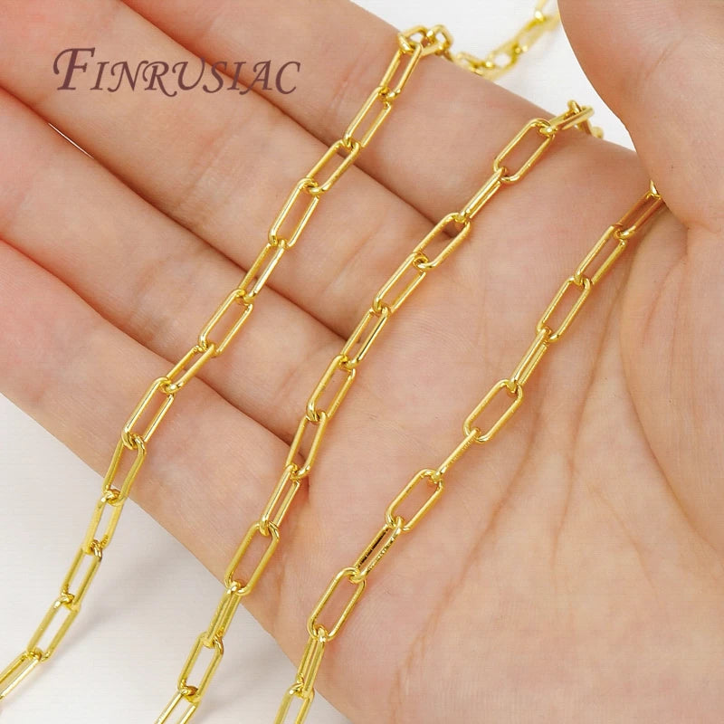 18K Gold Plated Brass Chain 1M – DIY Necklace & Bracelet DIY Jewelry Chain P3