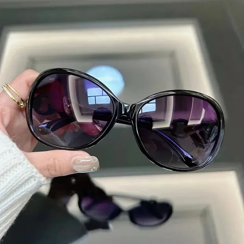 Vintage Round Sunglasses UV400 Large Frame Retro Women's Eyewear Fashion Sunglasses P3