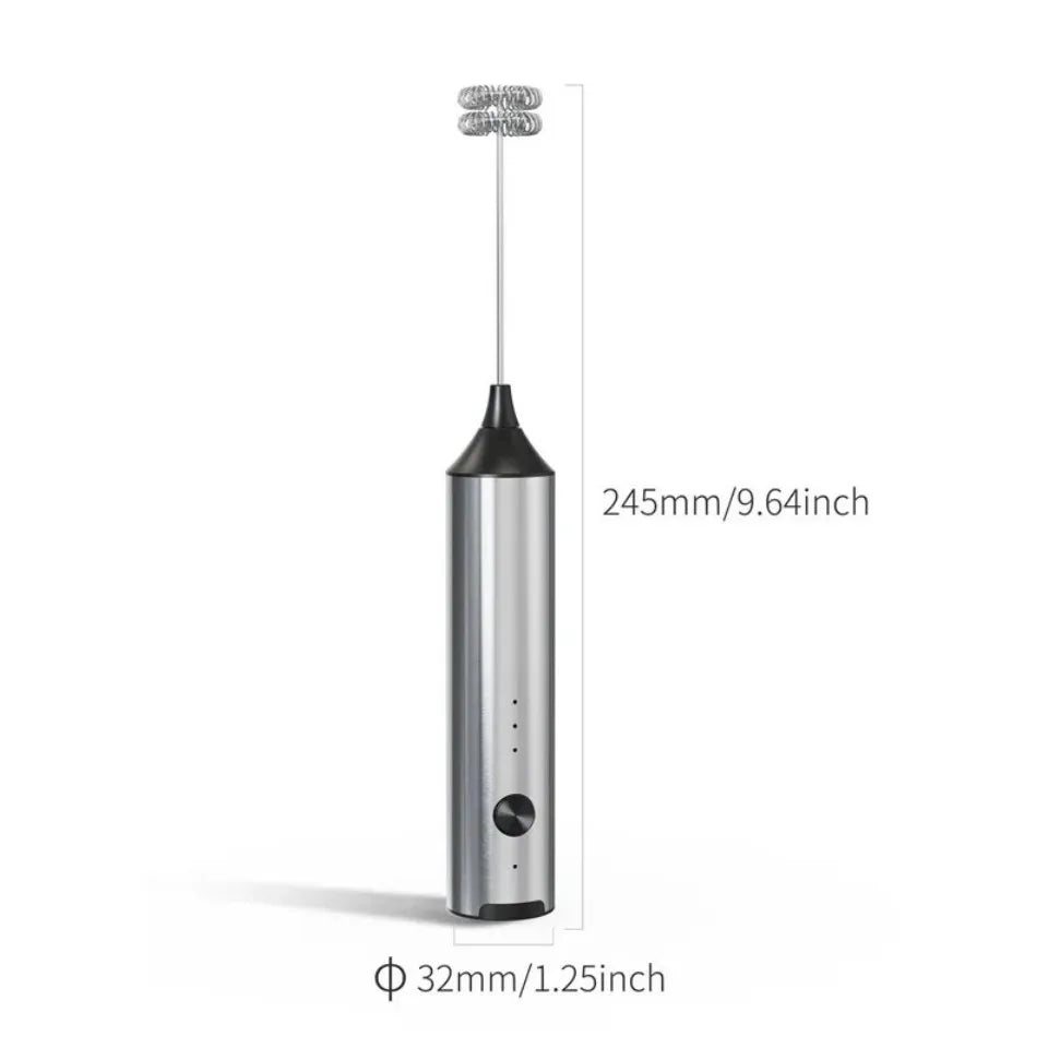 CLITON Electric Milk Frother & Egg Beater – 3-Speed USB Rechargeable Milk Frother Whisk P3