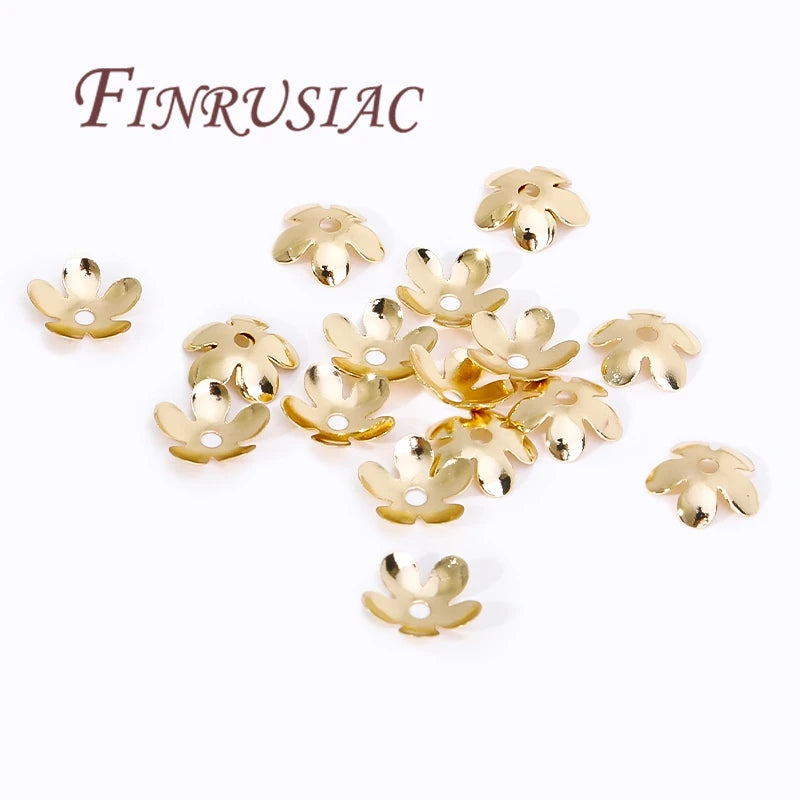 18K/14K Gold Plated Flower Bead Caps – DIY Jewelry Spacers Jewelry Bead Caps P3