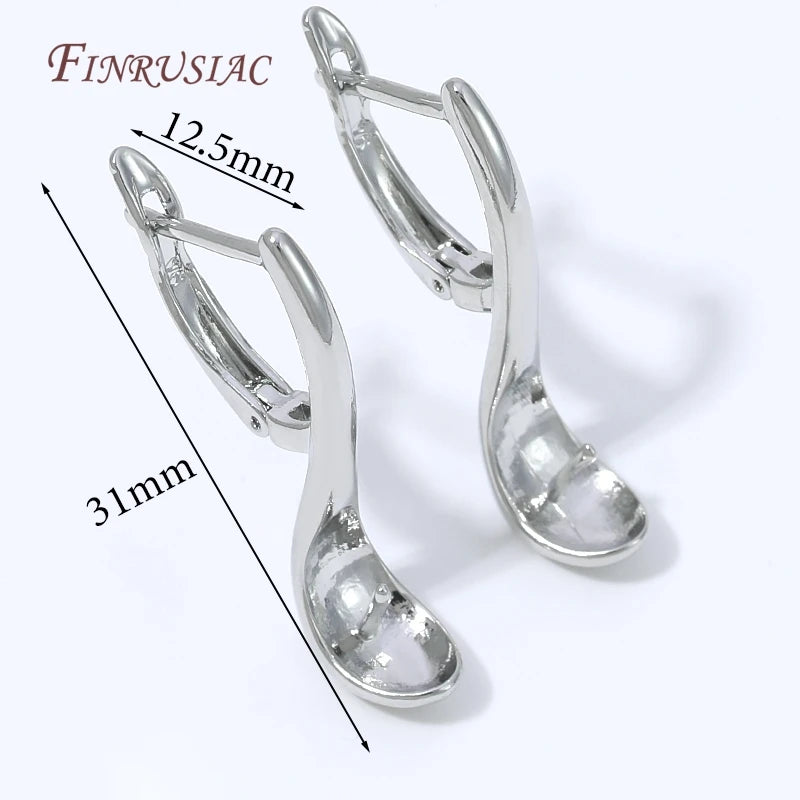 18K Gold Plated Huggie Earring Findings – Square DIY Clasp Earring Findings P3 Rhodium Plated 1 pair
