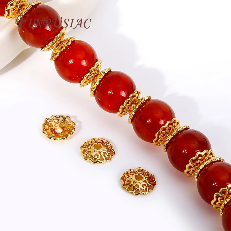 8mm 18K Gold Plated Filigree Flower Bead Caps | DIY Jewelry Jewelry Bead Caps P3