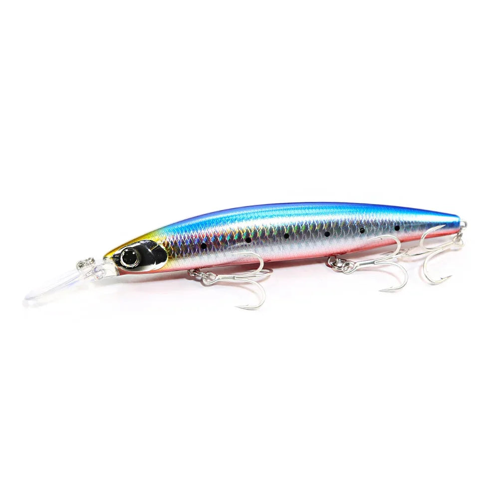 B&U 125mm Sinking Minnow Jerkbait – Seabass Saltwater Lure Saltwater Fishing Lure P3 blue