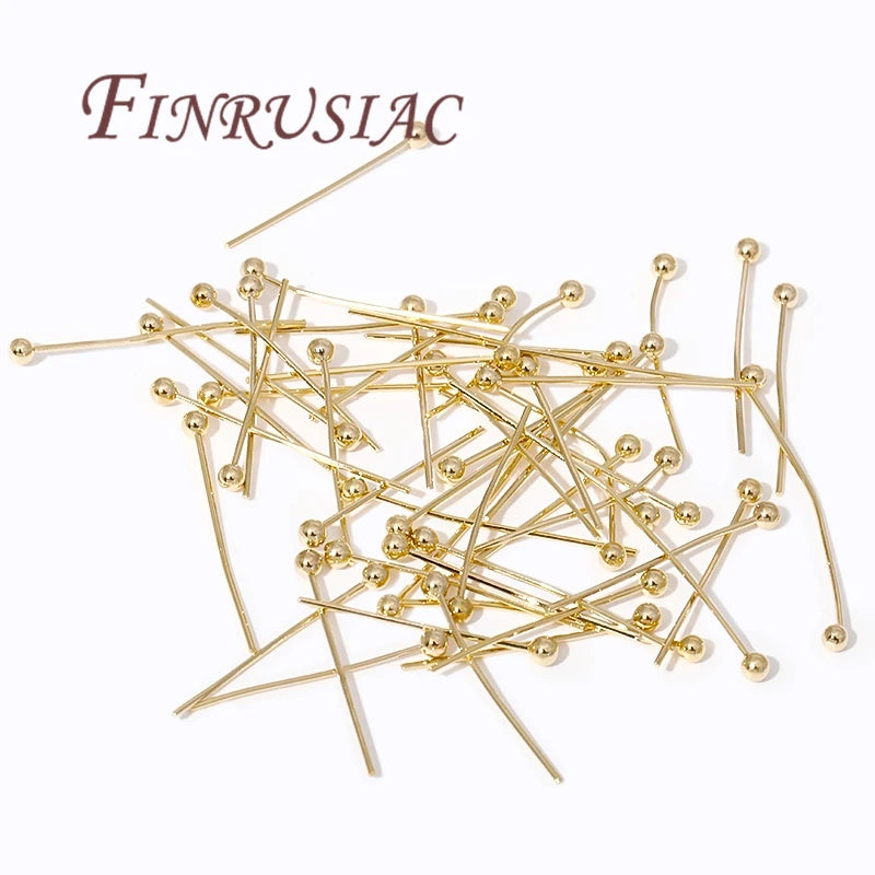 50Pcs 14K Gold Plated Ball Head Pins – DIY Jewelry Findings Jewelry Findings Pins P3