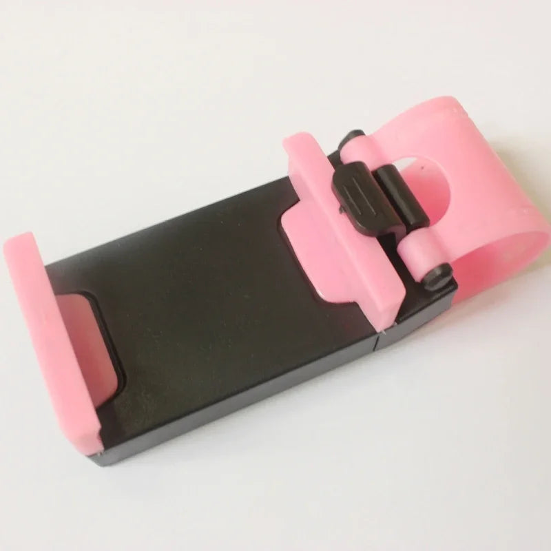 Universal Steering Wheel Car Phone Holder – Telescopic Clip Car Phone Holder P3 Pink