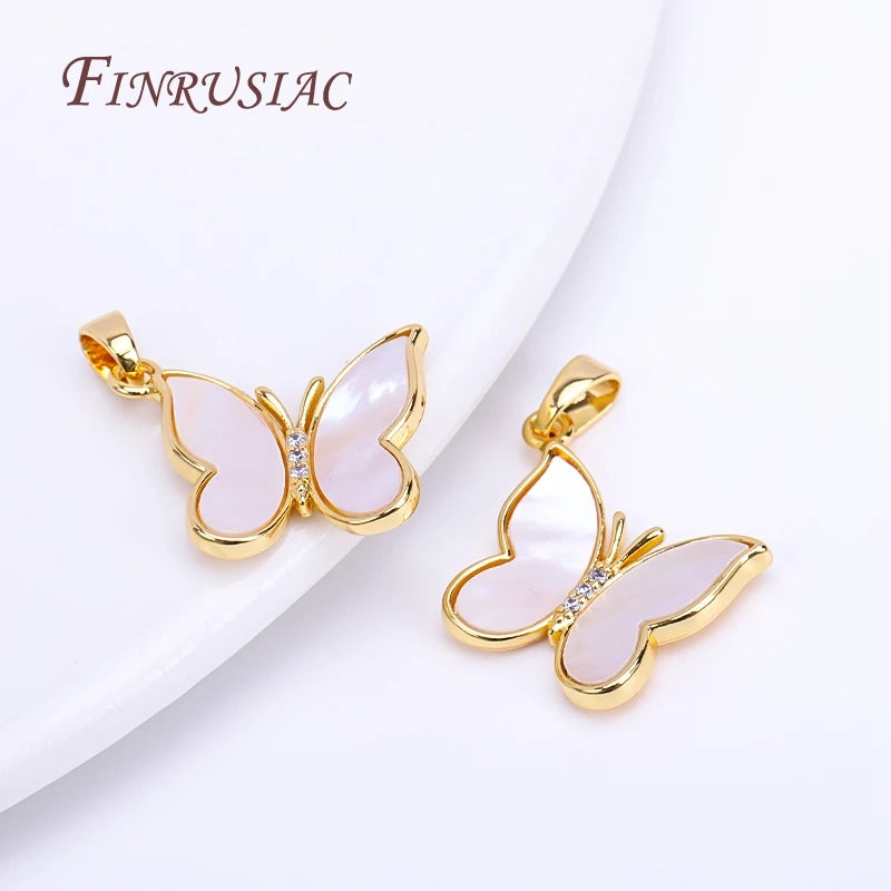 Gold Plated Zircon Butterfly Charm Pendants – DIY Jewelry Jewelry Charm Pendant P3