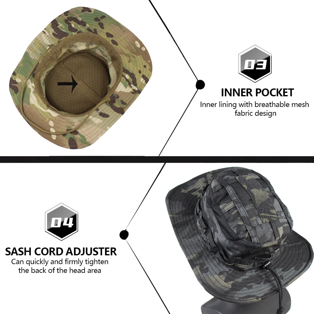 Tactical Camo Bucket Hat – Unisex Fishing & Hiking Sun Cap Bucket Hat P3