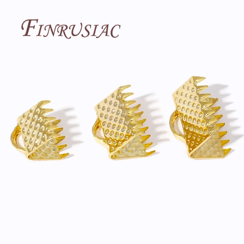 18K Gold Plated Foldover Crimp End Caps | DIY Jewelry Findings Jewelry Findings P3