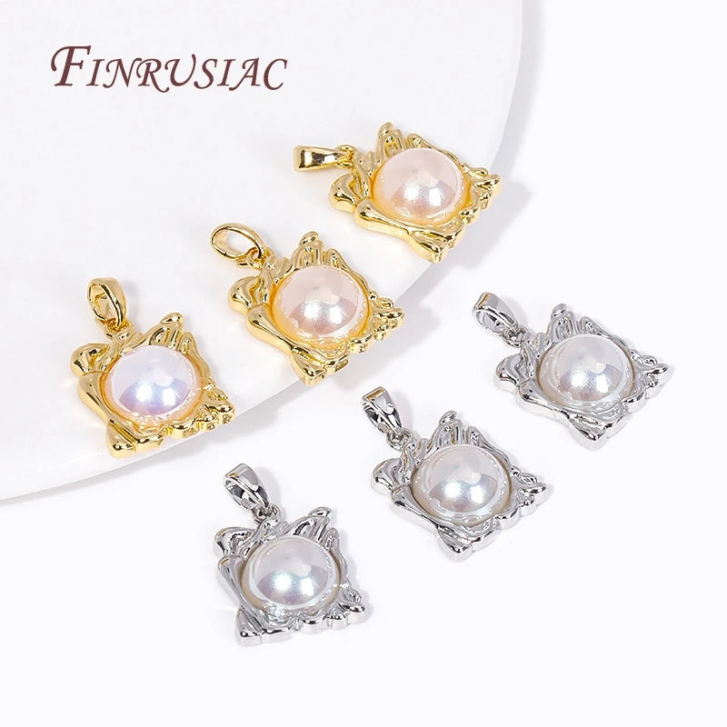 18K Gold Plated Charm Pendants – Heart Bear Hamsa Flower DIY Pendant Charm Set P3