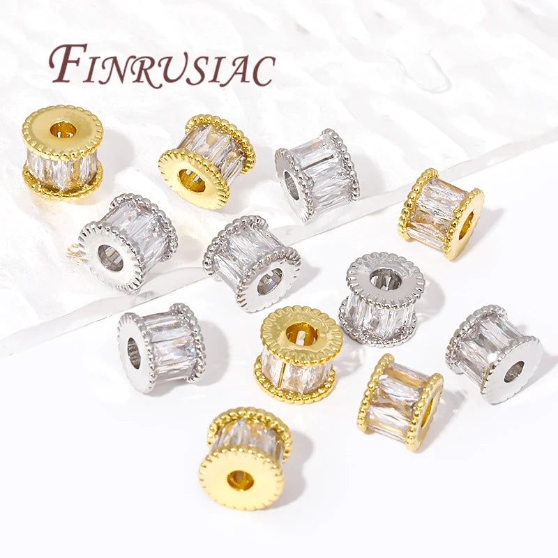 18K Gold Plated Zircon Crystal Spacer Beads – DIY Jewelry Jewelry Spacer Beads P3