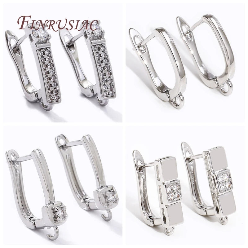 18K Gold Plated Zircon Earring Hooks – DIY Copper Earwires Earring Hook Findings P3