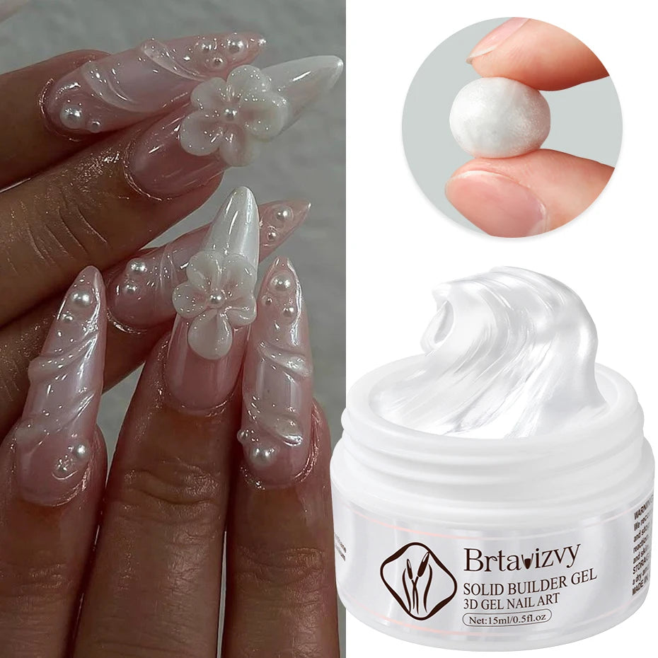 Full Beauty Pearl White 3D Nail Builder Gel Polish 15ml G-511 Nail Builder Gel P3 15ml G-511