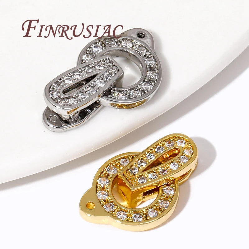 18K Gold Plated Zircon Pearl Clasp Connector – DIY Jewelry Making Jewelry Clasp Connector P3